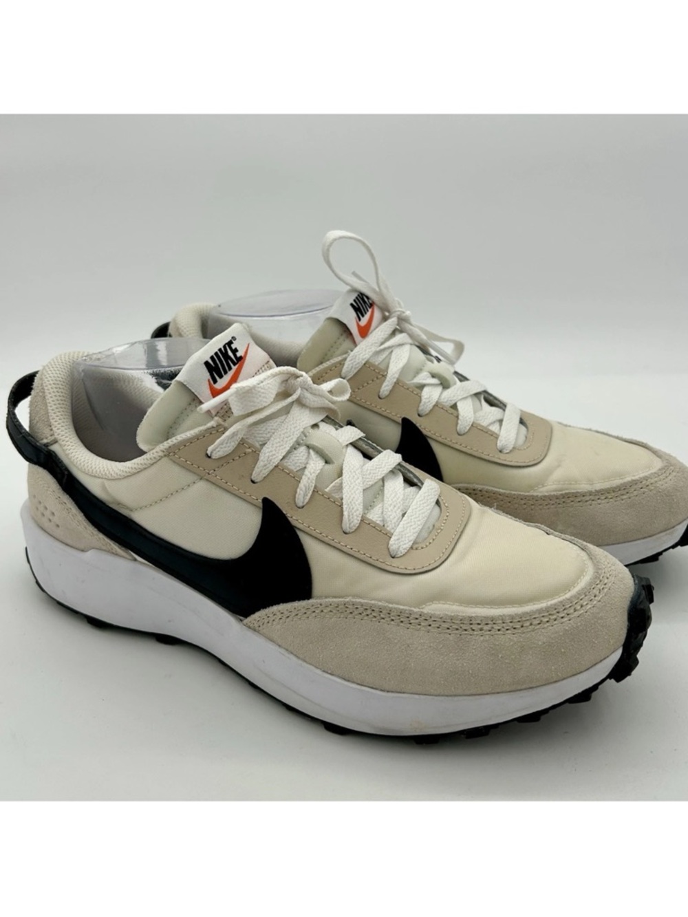 Nike Waffle Debut Sanddrift Phantom White, Black and Beige Classic Runner - Picture 3 of 8